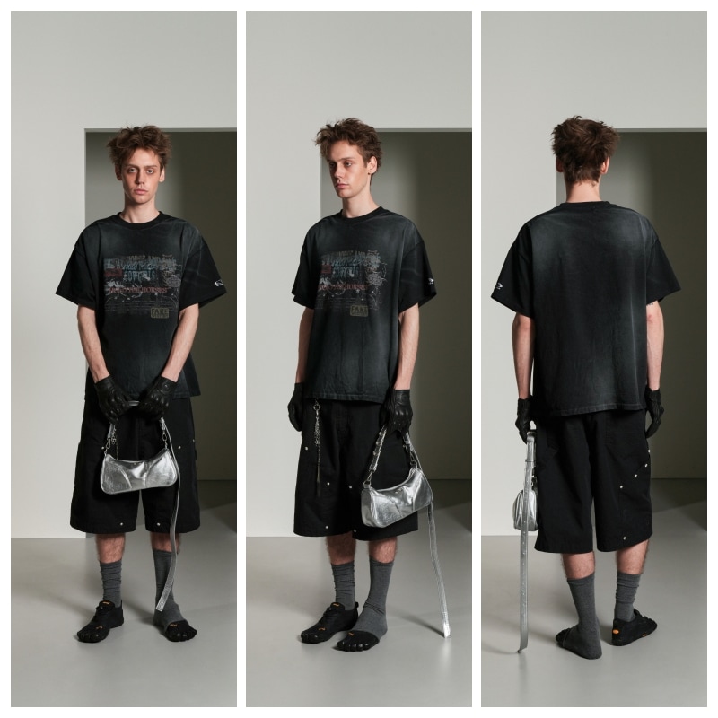 【GRAILZ】OVERLAP WASHED T-SHIRTS [WHITE] OVERLAP WASHED T-SHIRTS [WHITE] - GRAILZ
