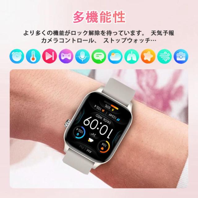 即日発送 スマートウォッチ 血圧 血中酸素測定 高精度心拍数 睡眠検測 女性生理管理 呼吸訓練 活動量計 歩数計 通話機能付き 着信&メッセージ通知 iPhone Android対応 天気予報 音声ア 即日発送 スマートウォッチ 血圧 血中酸素測定 高精度心拍数 睡眠検測 女性生理管理 呼吸訓練 活動量計 歩数計 通話機能付き 着信&メッセージ通知 iPhone Android対応 天気予報 音声ア