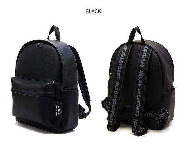 【JILLSTUART】POLA Black logo strap BACKPACK ☆大人気☆ ジルスチュアート) JILLSTUART ブラックレザーストラップロゴ