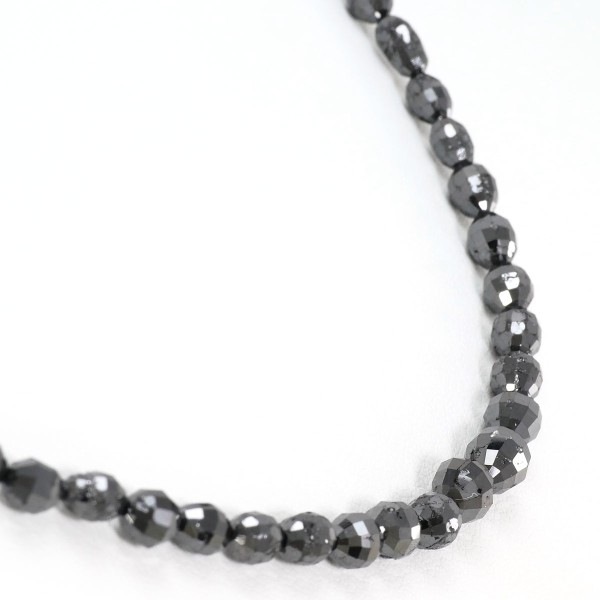 K18 18金 WG ホワイトゴールド ネックレス ブラックダイヤ 35.0