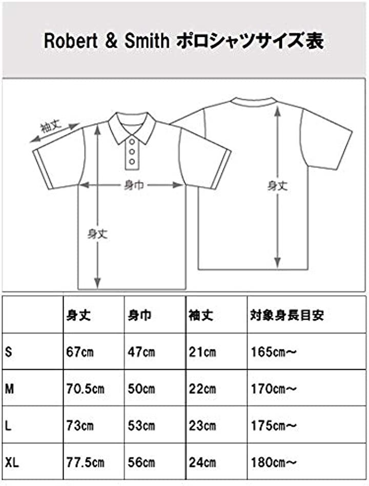 ロバート・アンド・スミス 100% コットン 定番 ゴルフ ポロシャツ ゴルフウエア 半袖メンズ(ネイビー, L)