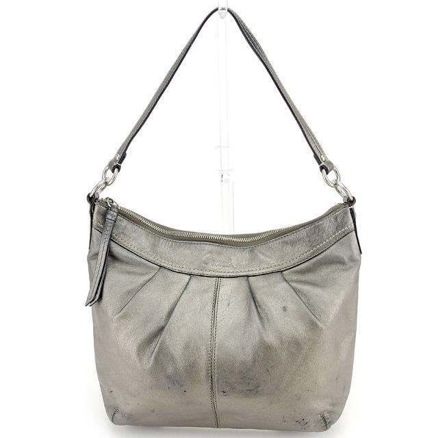 ショルダーバッグ ワンショルダー メタリックグレー 中古