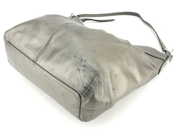 ショルダーバッグ ワンショルダー メタリックグレー 中古