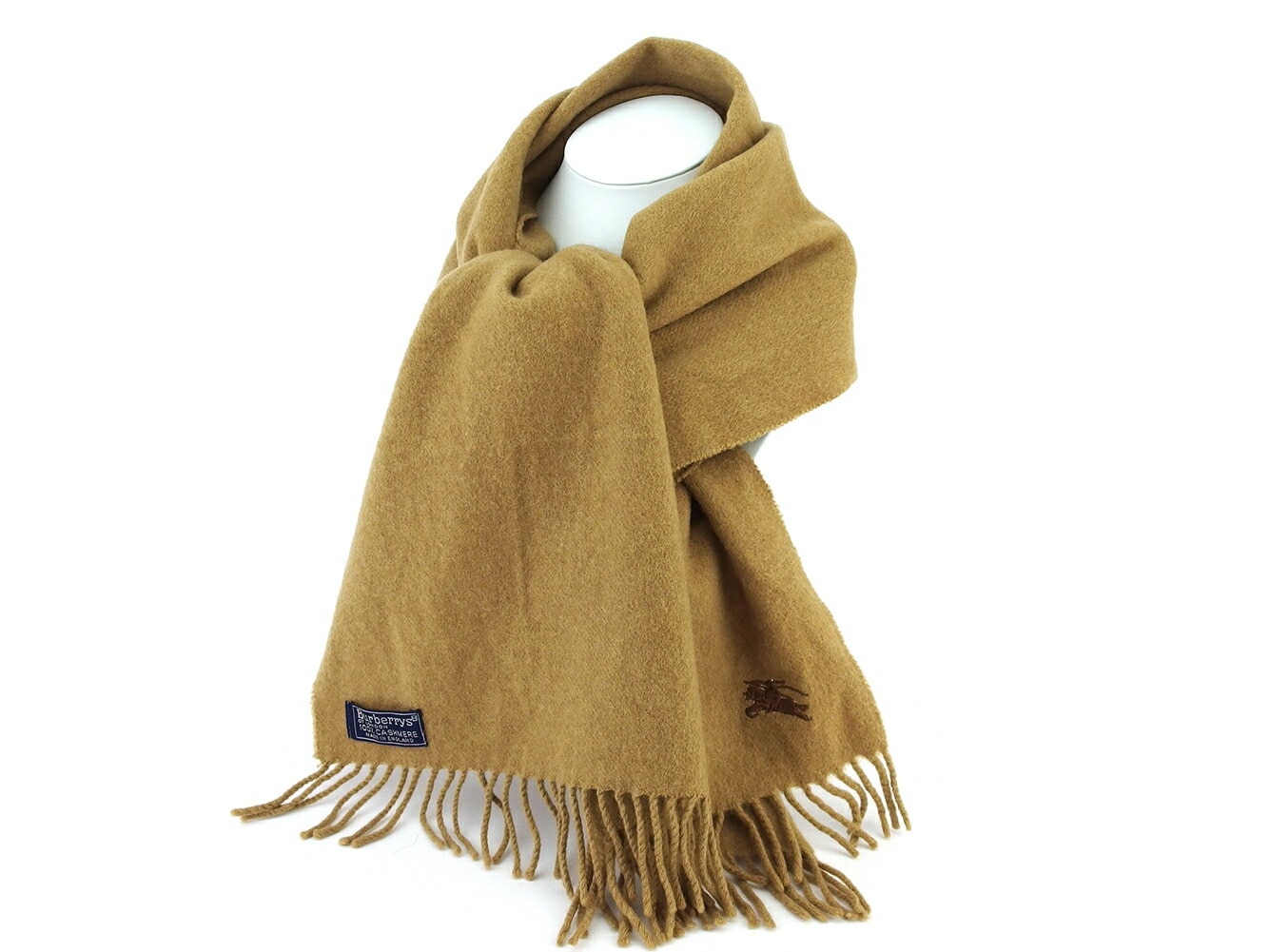 マフラー フリンジ付き 無地 Burberrys ベージュ