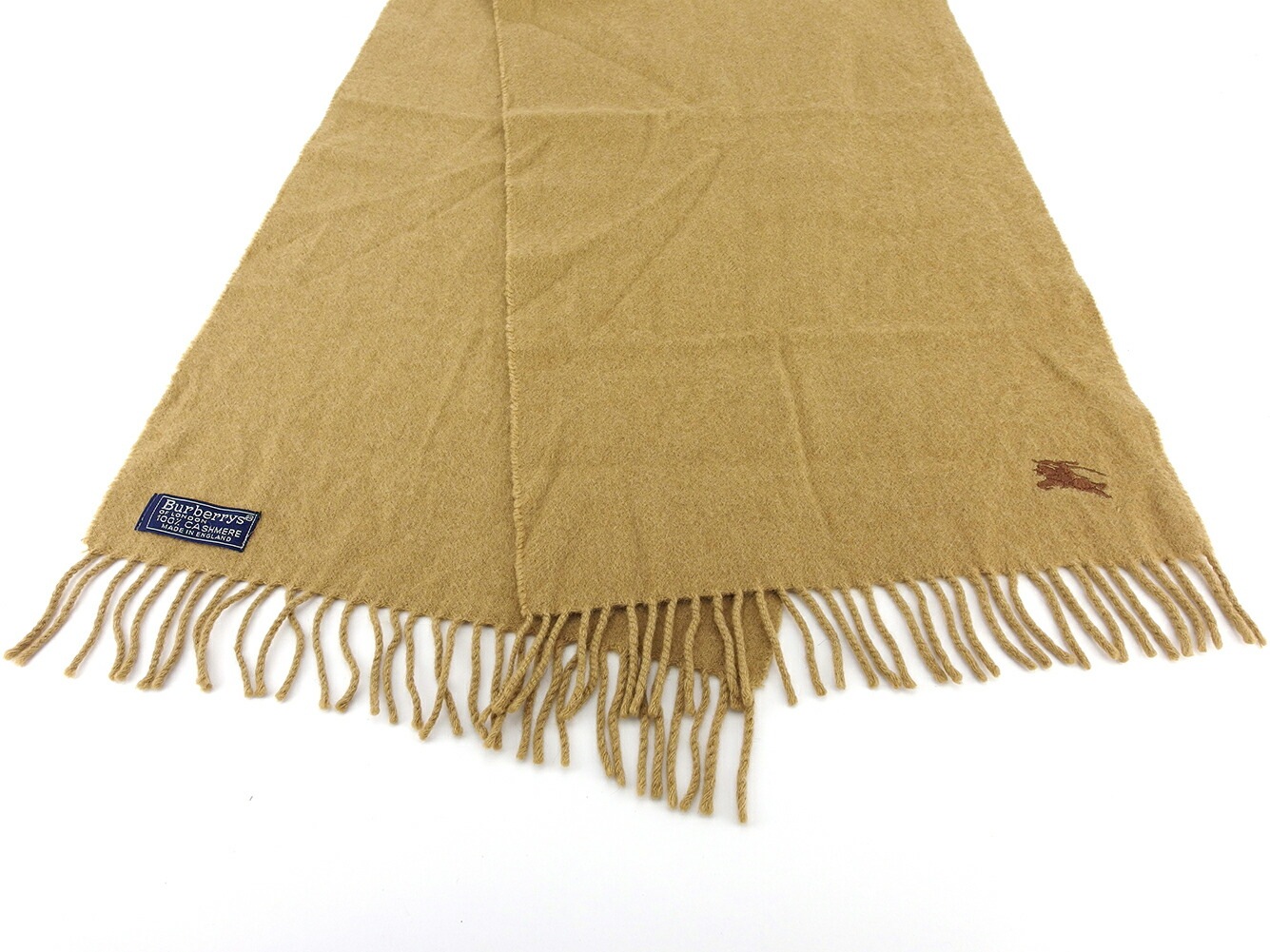 マフラー フリンジ付き 無地 Burberrys ベージュ 【公式通販】