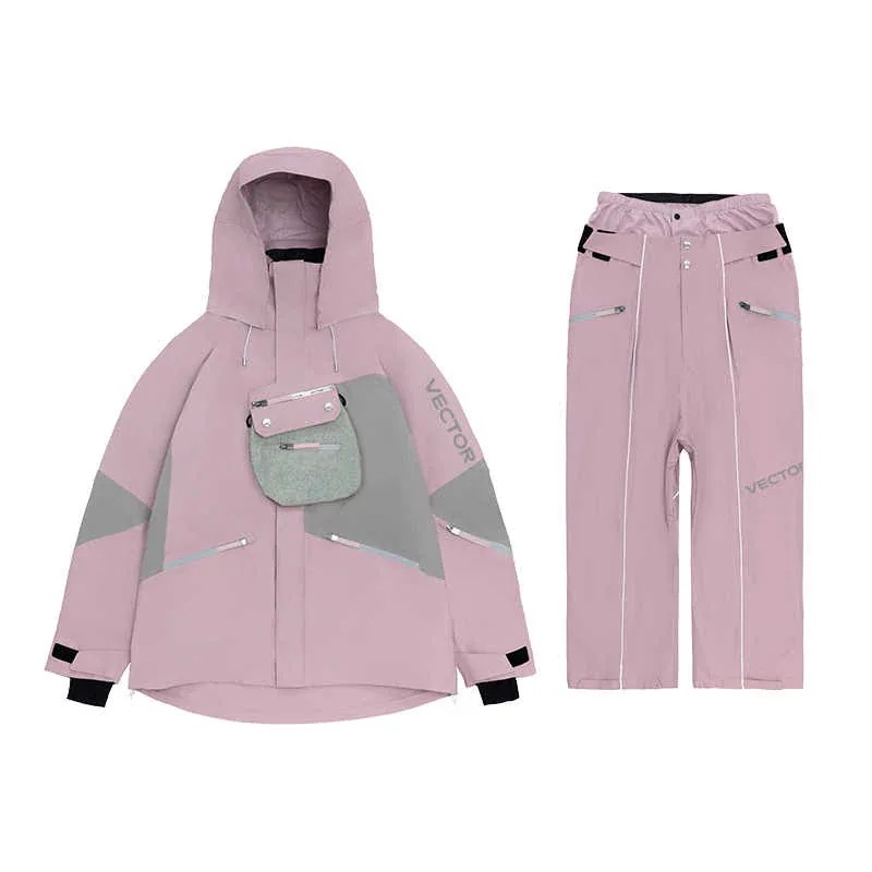 スノーボードウェア 2024 2025 上下セット レディース メンズ 防水20000+ ジャケット アウター パンツ パープル スノボー スキーウェア スノボウェア 韓国風 防水防寒防雪保温防風