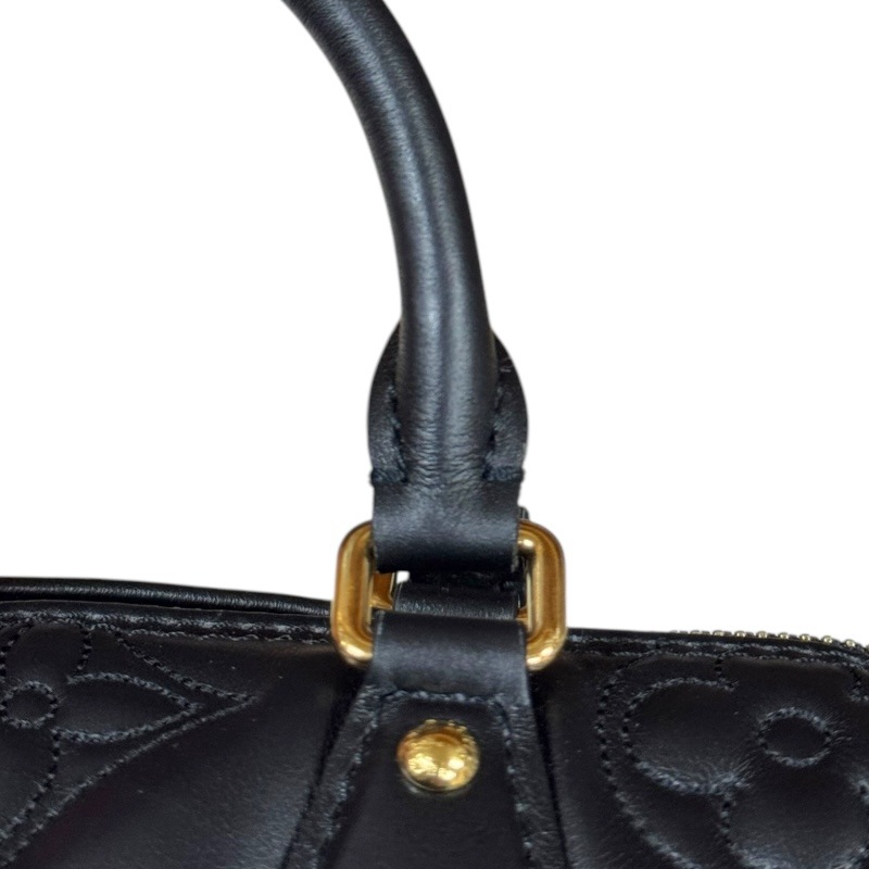 ルイヴィトン パピヨンBB バブルグラム ショルダーバッグ レザー M59800 ブラック LOUIS VUITTON 中古 美品