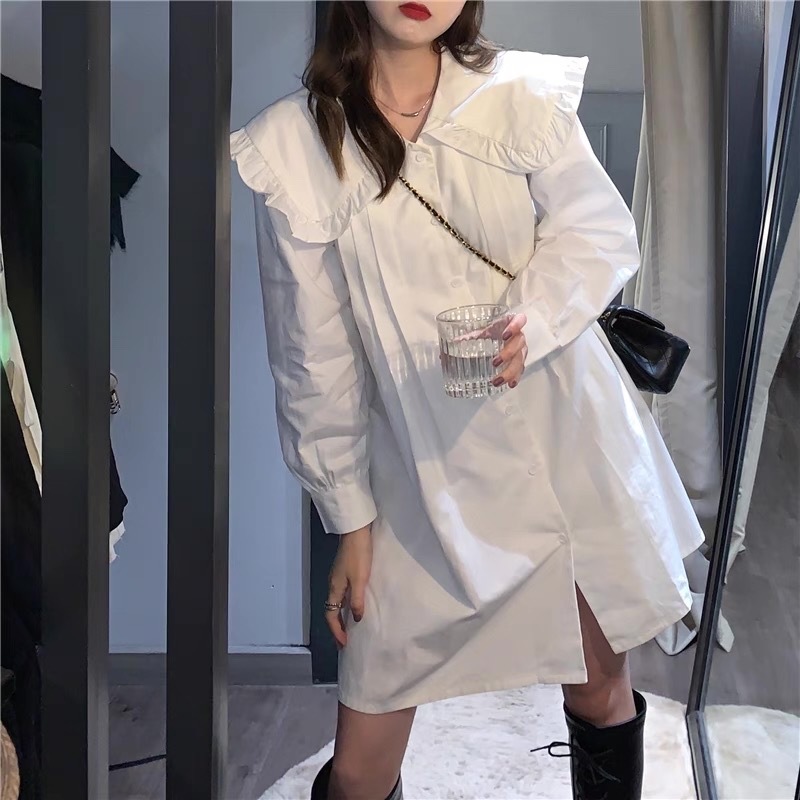 レディース ワンピース シャツ シャツワンピース ビッグカラー ブラウス ミニ ショート 長袖 襟付き フェミニン フリル ハイウエスト かわいい 大人可愛い シンプル カジュアル 上品 おしゃれ レディース ワンピース シャツ シャツワンピース ビッグカラー ブラウス ミニ ショート 長袖 襟付き フェミニン フリル ハイウエスト かわいい 大人可愛い シンプル カジュアル 上品 おしゃれ