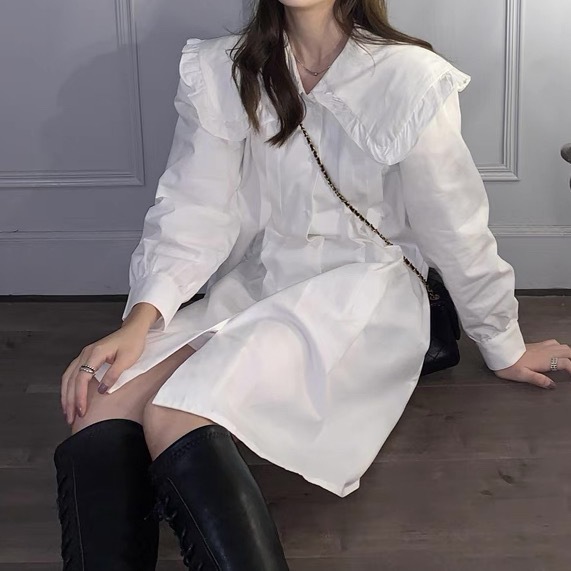 レディース ワンピース シャツ シャツワンピース ビッグカラー ブラウス ミニ ショート 長袖 襟付き フェミニン フリル ハイウエスト かわいい 大人可愛い シンプル カジュアル 上品 おしゃれ レディース ワンピース シャツ シャツワンピース ビッグカラー ブラウス ミニ ショート 長袖 襟付き フェミニン フリル ハイウエスト かわいい 大人可愛い シンプル カジュアル 上品 おしゃれ