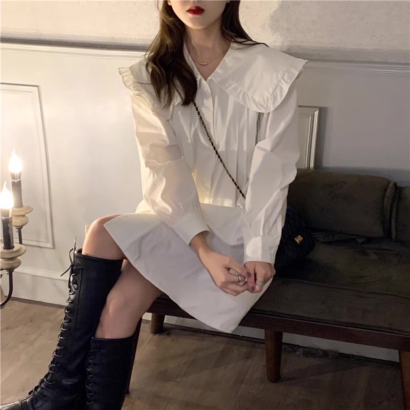 レディース ワンピース シャツ シャツワンピース ビッグカラー ブラウス ミニ ショート 長袖 襟付き フェミニン フリル ハイウエスト かわいい 大人可愛い シンプル カジュアル 上品 おしゃれ レディース ワンピース シャツ シャツワンピース ビッグカラー ブラウス ミニ ショート 長袖 襟付き フェミニン フリル ハイウエスト かわいい 大人可愛い シンプル カジュアル 上品 おしゃれ