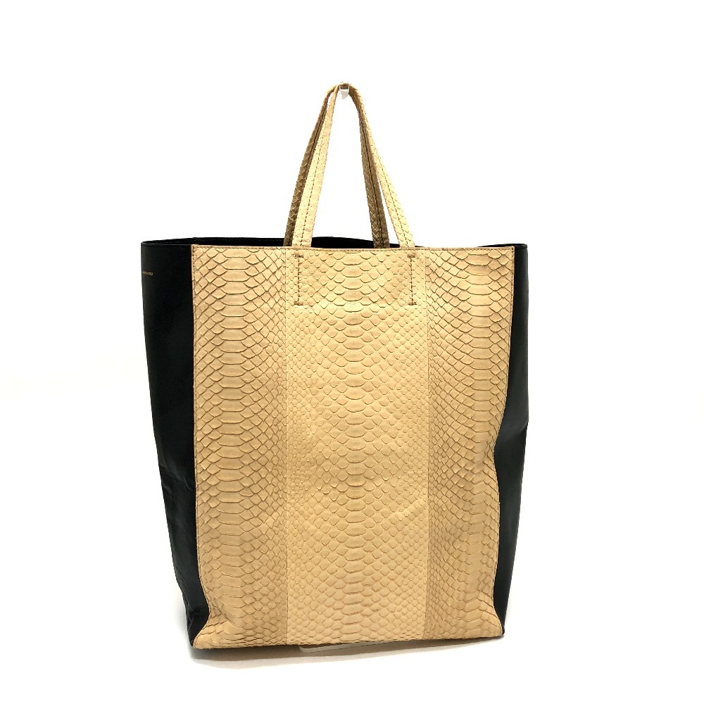 トートバッグ ホリゾンタルカバ スモール ハンドバッグ カバン バッグ パイソン/レザー ベージュ トートバッグ ホリゾンタルカバ スモール ハンドバッグ カバン バッグ パイソン/レザー ベージュ