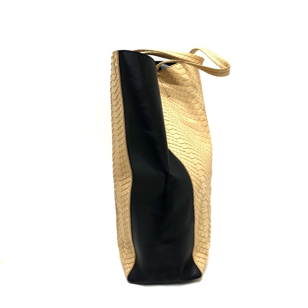 トートバッグ ホリゾンタルカバ スモール ハンドバッグ カバン バッグ パイソン/レザー ベージュ トートバッグ ホリゾンタルカバ スモール ハンドバッグ カバン バッグ パイソン/レザー ベージュ