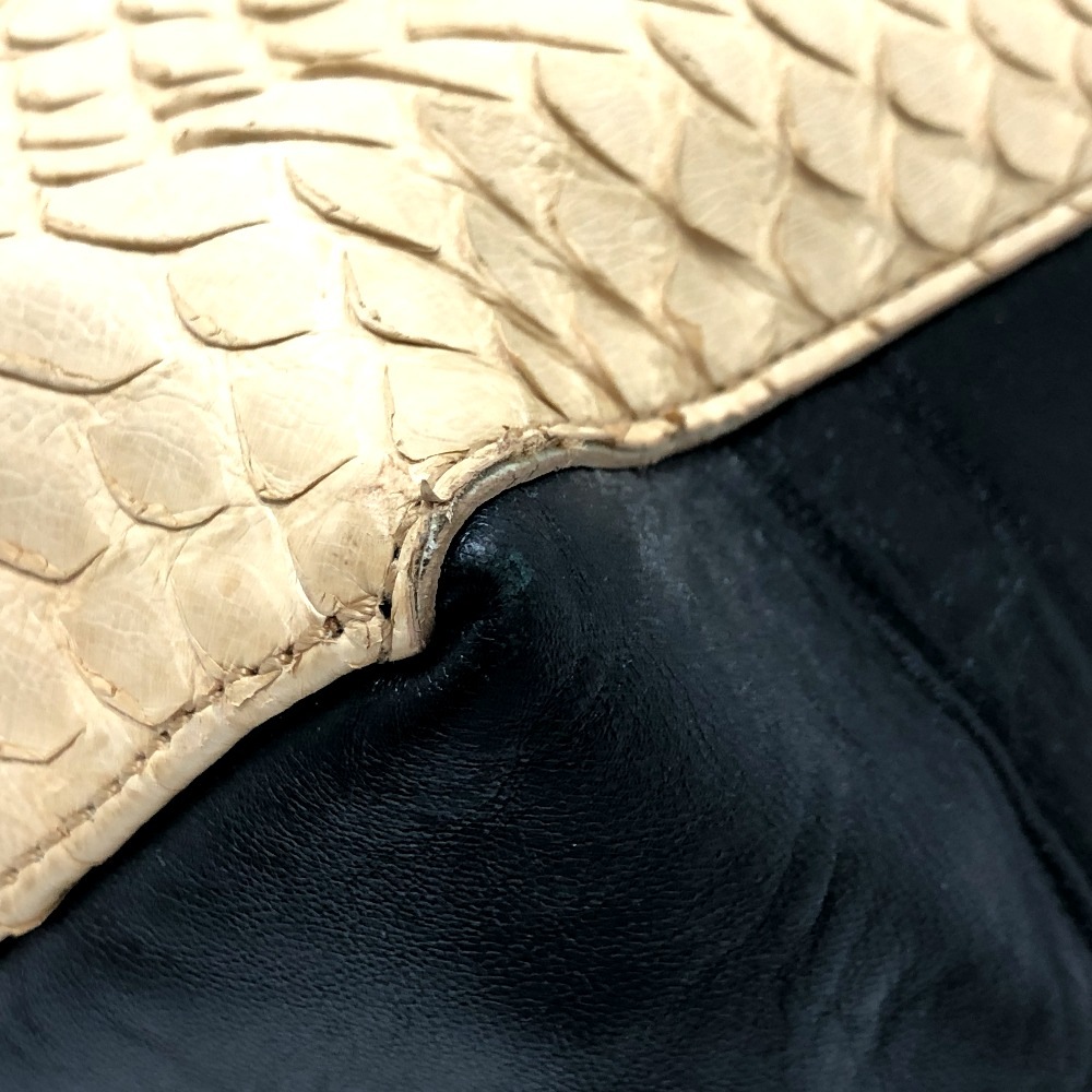 トートバッグ ホリゾンタルカバ スモール ハンドバッグ カバン バッグ パイソン/レザー ベージュ トートバッグ ホリゾンタルカバ スモール ハンドバッグ カバン バッグ パイソン/レザー ベージュ