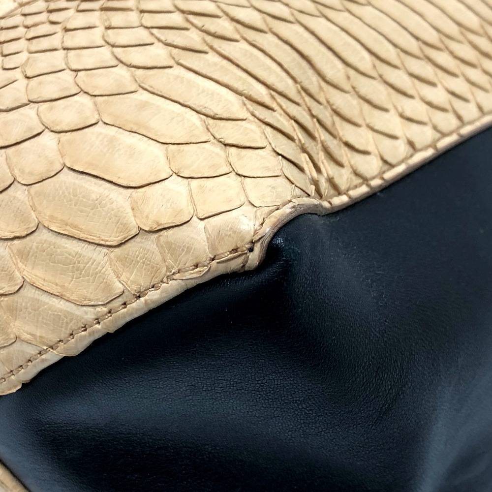 トートバッグ ホリゾンタルカバ スモール ハンドバッグ カバン バッグ パイソン/レザー ベージュ トートバッグ ホリゾンタルカバ スモール ハンドバッグ カバン バッグ パイソン/レザー ベージュ