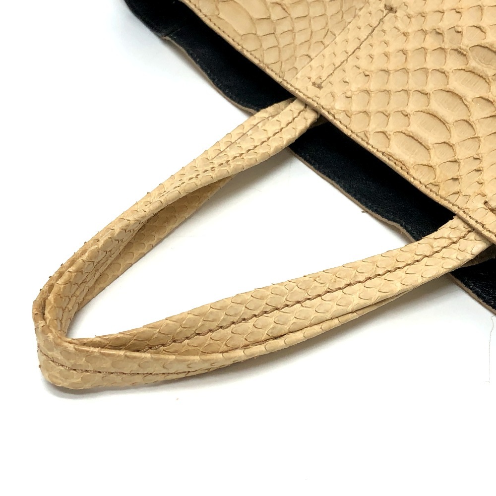 トートバッグ ホリゾンタルカバ スモール ハンドバッグ カバン バッグ パイソン/レザー ベージュ トートバッグ ホリゾンタルカバ スモール ハンドバッグ カバン バッグ パイソン/レザー ベージュ