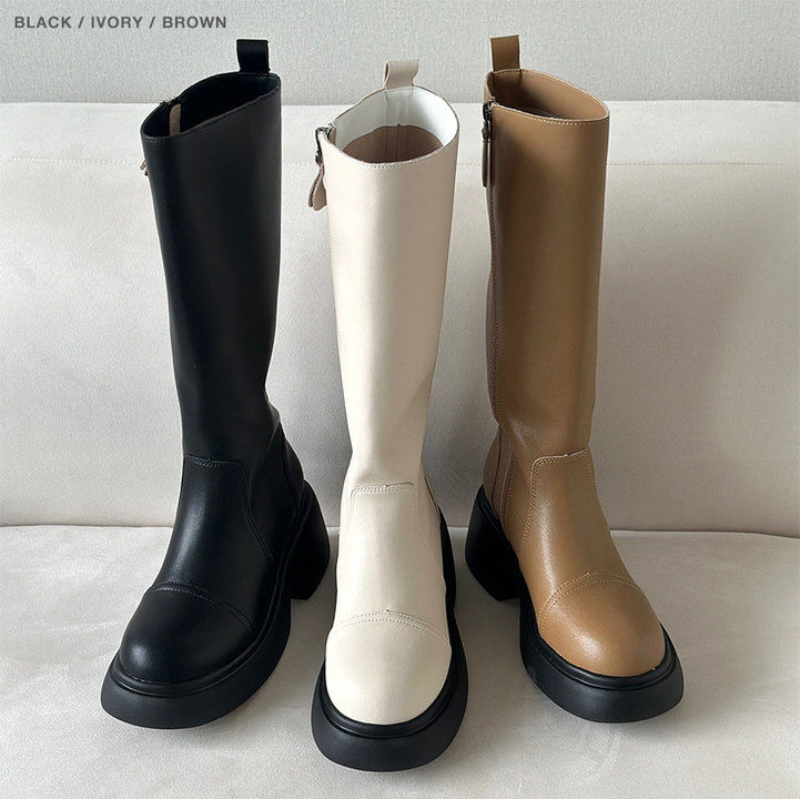 ロングブーツ 天然牛革 サイドジップ ストーム レディース チャンキーヒール 太ヒール 黒 茶 ブラック ブラウン アイボリー 歩きやすい 靴 婦人靴 韓国 ロングブーツ 天然牛革 サイドジップ ストーム レディース チャンキーヒール 太ヒール 黒 茶 ブラック ブラウン アイボリー 歩きやすい 靴 婦人靴 韓国