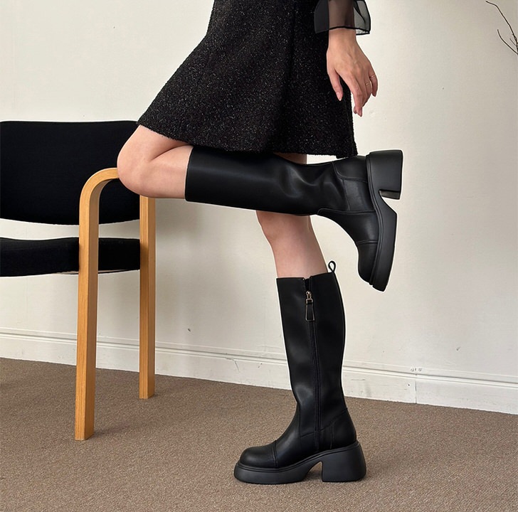 ロングブーツ 天然牛革 サイドジップ ストーム レディース チャンキーヒール 太ヒール 黒 茶 ブラック ブラウン アイボリー 歩きやすい 靴 婦人靴 韓国 ロングブーツ 天然牛革 サイドジップ ストーム レディース チャンキーヒール 太ヒール 黒 茶 ブラック ブラウン アイボリー 歩きやすい 靴 婦人靴 韓国