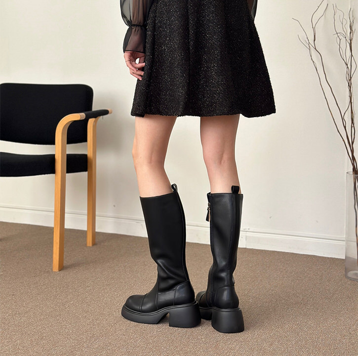 ロングブーツ 天然牛革 サイドジップ ストーム レディース チャンキーヒール 太ヒール 黒 茶 ブラック ブラウン アイボリー 歩きやすい 靴 婦人靴 韓国 ロングブーツ 天然牛革 サイドジップ ストーム レディース チャンキーヒール 太ヒール 黒 茶 ブラック ブラウン アイボリー 歩きやすい 靴 婦人靴 韓国