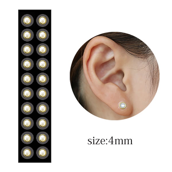 Qoo10] プチプラ ゴールドリングパール 耳つぼジ