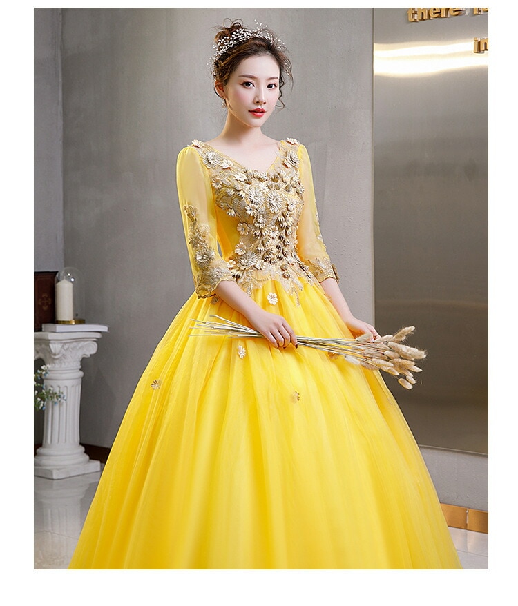 ウエディングドレス パーティードレス Long dress 結婚式ドレス エレガント 前撮り 袖あり 「XS~3XL」演奏会 発表会 ロングドレス 大きいサイズ カラードレス おしゃれ ステージ衣装