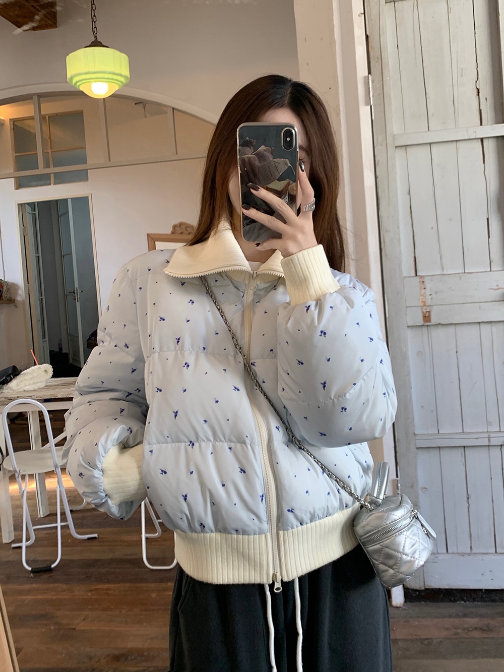 ふっくら中綿 あたたかい 冬 防寒あったか暖かいかわいい ブルゾン厚手アウターBF風スタンドハイネック無地羽織る ファッション系大人ゆったりカジュアルストリート にサイズ丈シルエット秋レディース黑白