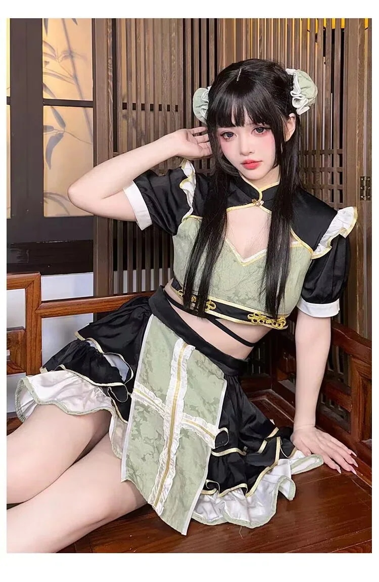 緊急SALE!2点購入で1OO円オフ [即納]ドレスショート衣 ミニ チャイナ チャイナ服 ゴシック メイド ワンピース ロリータ コスチューム 品質良い