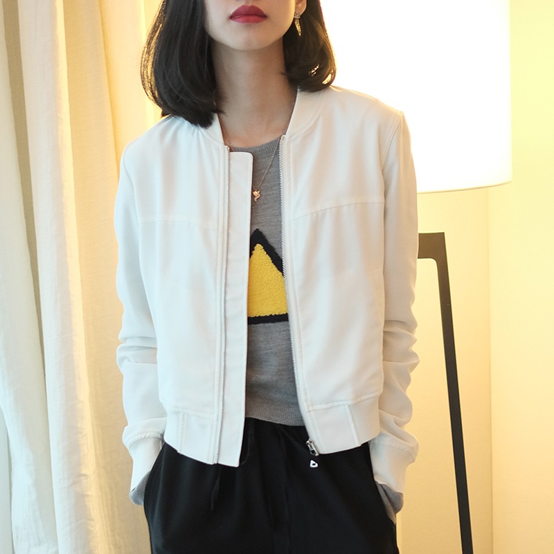 野球ユニフォーム女性白ジャケット女性春と秋2020新しいルーズカジュアルカーディガンショート薄いセクションボンバージャケット 野球ユニフォーム女性白ジャケット女性春と秋2020新しいルーズカジュアルカーディガンショート薄いセクションボンバージャケット