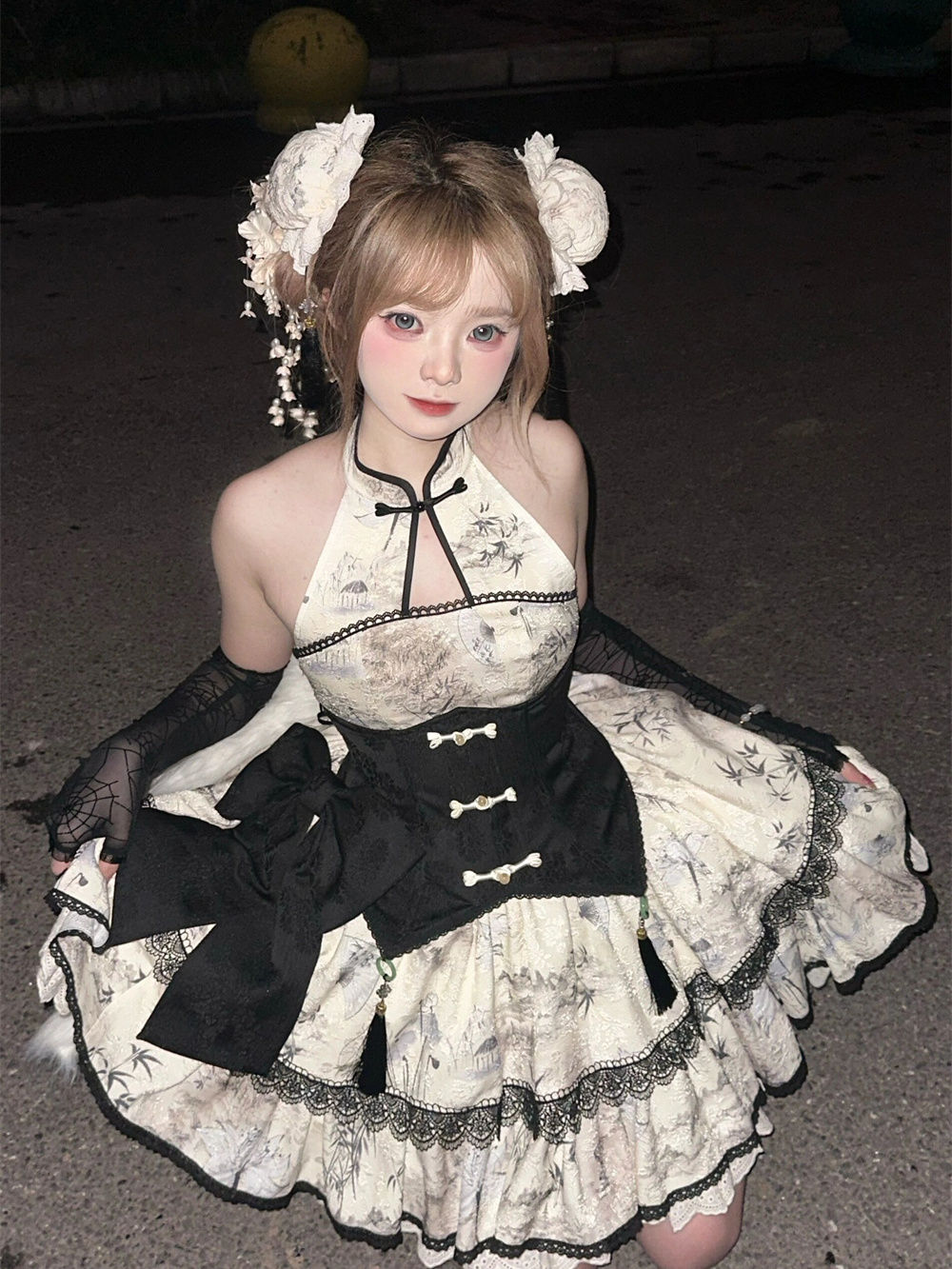 新作ロリータ洋装 レトロ 宮殿風でオリジナルデザインロリータ セクシーバックレスノースリーブ首をかけワンピースJSK/JKドレス 二次元ワンピース花嫁/茶会/メイド服/かわいい/ハロウィン 新作ロリータ洋装 レトロ 宮殿風でオリジナルデザインロリータ セクシーバックレスノースリーブ首をかけワンピースJSK/JKドレス 二次元ワンピース花嫁/茶会/メイド服/かわいい/ハロウィン