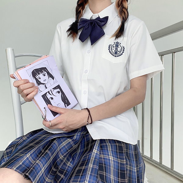 女子制服中学  本物　ブラウス、セット　コスプレ Diable baiser セットアップ セーラーカラーブラウス学生服風