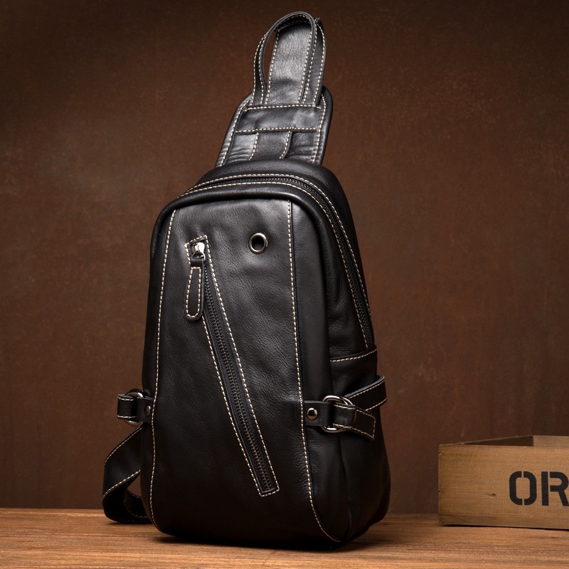 ゆっくり時間の新商品の屋外の真皮の胸包み男性の頭層の牛革のショルダーバッグカジュアルな肩の胸包み女性のバッグです