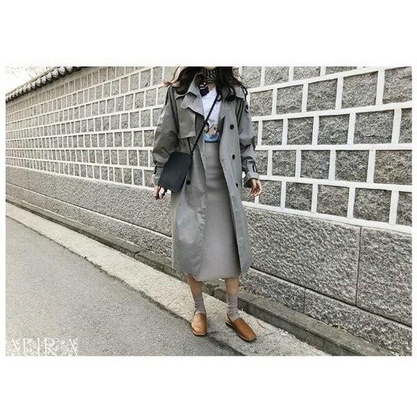 コート トレンチコート ロングコート 秋コート秋服 春コート 手首ベルト レディース スプリングコート アウター オータムコート 大きいサイズ