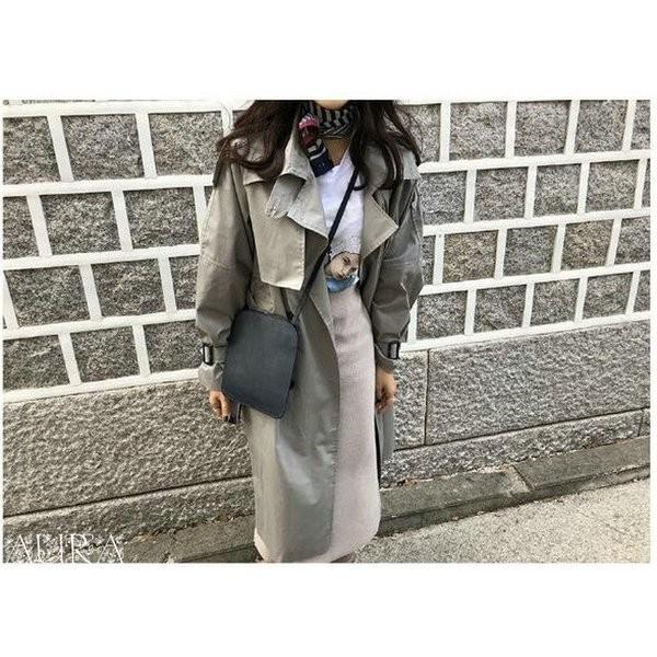 コート トレンチコート ロングコート 秋コート秋服 春コート 手首ベルト レディース スプリングコート アウター オータムコート 大きいサイズ
