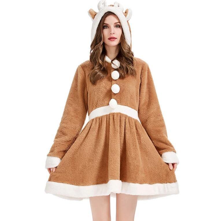 クリスマス コスプレトナカイ コスプレ 衣装 仮装 トナカイ 着ぐるみ フード付き 女性 トナカイコスム アニマル 動物 レディース クリスマス コスプレトナカイ コスプレ 衣装 仮装 トナカイ 着ぐるみ フード付き 女性 トナカイコスム アニマル 動物 レディース