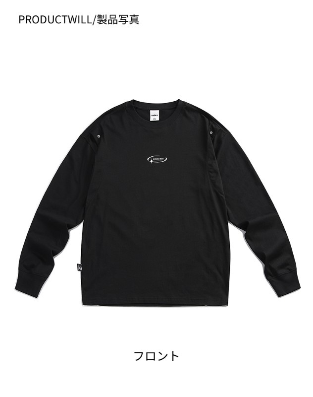 TECH 機能的なスタイルのブラックフェイクツーピースヘビーロングスリーブTシャツレディース通気性ドロップショルダートップ多用途ルーズ TECH 機能的なスタイルのブラックフェイクツーピースヘビーロングスリーブTシャツレディース通気性ドロップショルダートップ多用途ルーズ