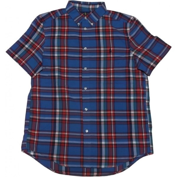 ボーイズサイズ 半袖 ボタンダウンシャツ ブルー boys PR2-1109 ボーイズサイズ 半袖 ボタンダウンシャツ ブルー boys PR2-1109