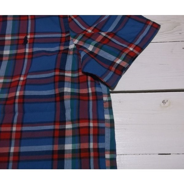 ボーイズサイズ 半袖 ボタンダウンシャツ ブルー boys PR2-1109 ボーイズサイズ 半袖 ボタンダウンシャツ ブルー boys PR2-1109