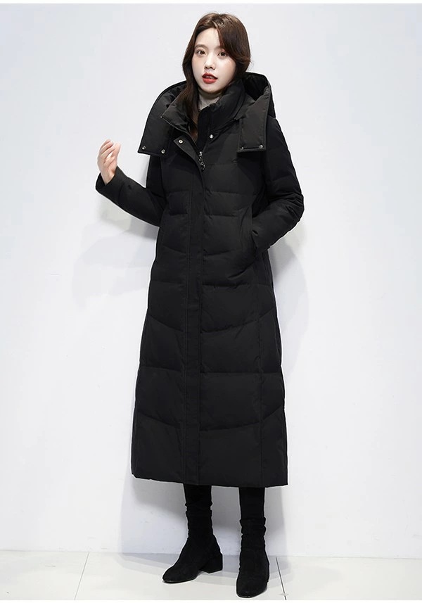 ダウンコート レディース ダウンジャケット 90％ダウン Aライン 帽子付き フード 母親 大きいサイズ 黒 ブラック 厚手 冬服 防寒着 おしゃれ S M L きれいめ 着やせ 20代 30代 40
