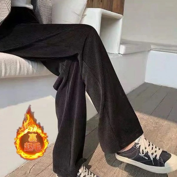 レディース秋冬ワイドパンツガウチョパンツ裏ポアパンツ防寒裏起毛ウエストゴムパンツ細身大きい通勤通学お洒落