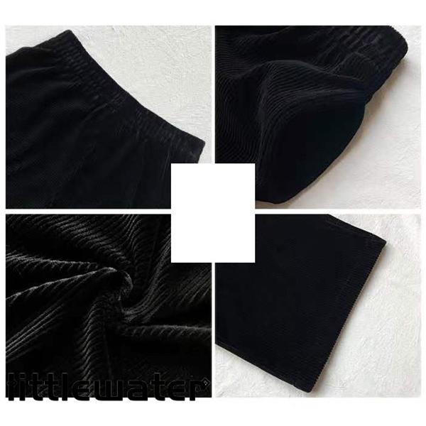 レディース秋冬ワイドパンツガウチョパンツ裏ポアパンツ防寒裏起毛ウエストゴムパンツ細身大きい通勤通学お洒落