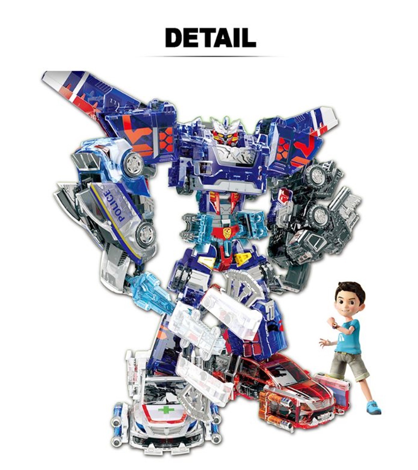 ハローカーボット/クリスタル/ペンタストームX/限定版/5種ロボット合本/フロン/スカイ/ダンディー/エース/ストーム/合体ロボット/変身ロボット/透明材質/Carbot/2023