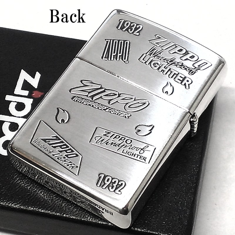 ZIPPO ロゴ ジッポー ライター 両面加工 かっこいい エッチング彫刻 メンズ 銀いぶし シンプル おしゃれ プレゼント ギフト