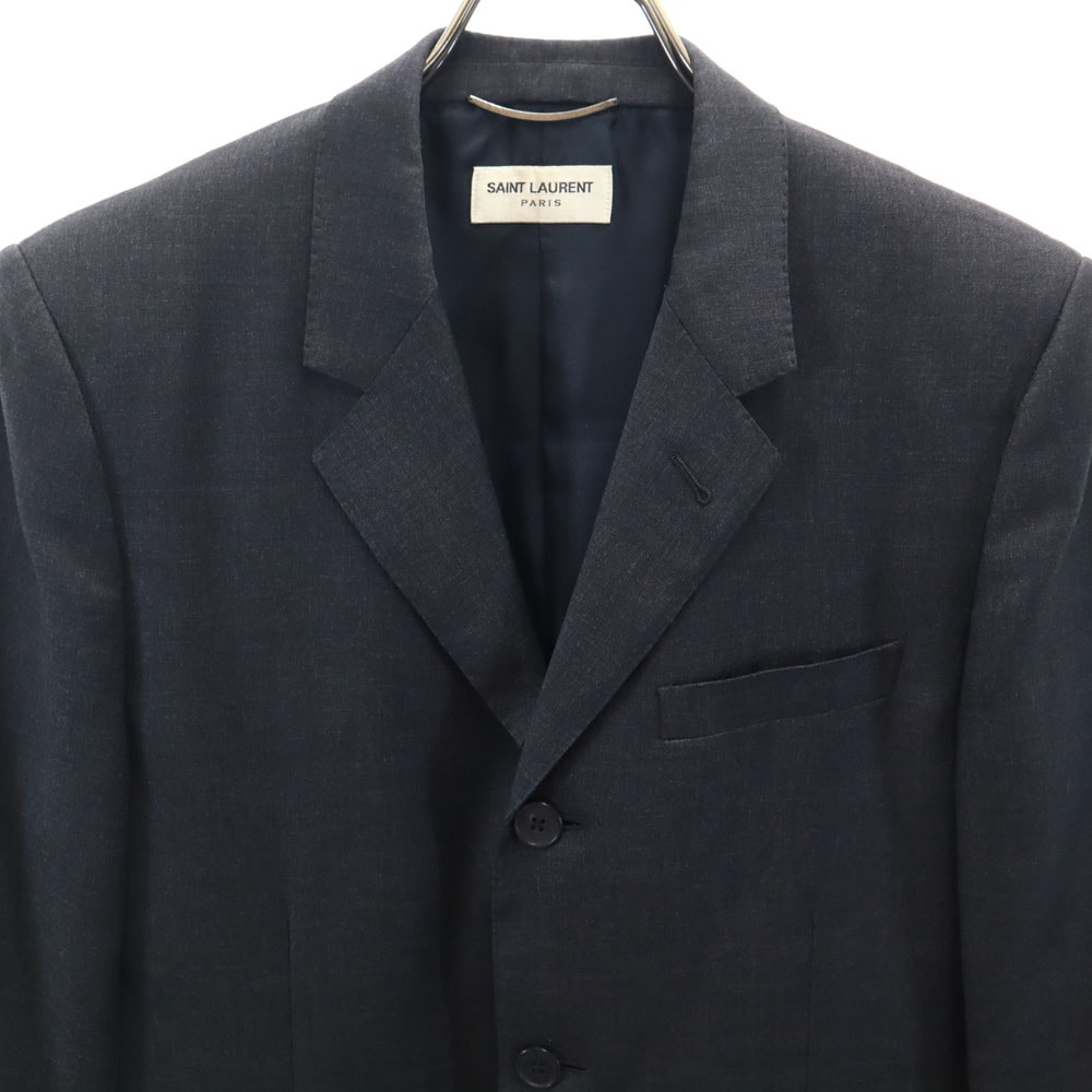 SAINT LAURENT サンローラン 2012年 イタリア製 サマーウール テーラードジャケット 46 グレー メンズ 古着 SAINT LAURENT サンローラン 2012年 イタリア製 サマーウール テーラードジャケット 46 グレー メンズ 古着