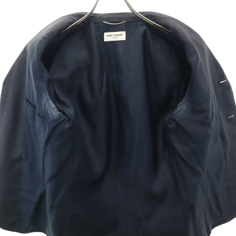 SAINT LAURENT サンローラン 2012年 イタリア製 サマーウール テーラードジャケット 46 グレー メンズ 古着 SAINT LAURENT サンローラン 2012年 イタリア製 サマーウール テーラードジャケット 46 グレー メンズ 古着