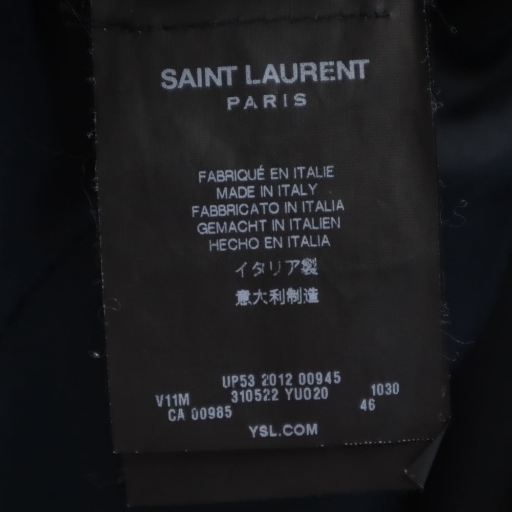 SAINT LAURENT サンローラン 2012年 イタリア製 サマーウール テーラードジャケット 46 グレー メンズ 古着 SAINT LAURENT サンローラン 2012年 イタリア製 サマーウール テーラードジャケット 46 グレー メンズ 古着