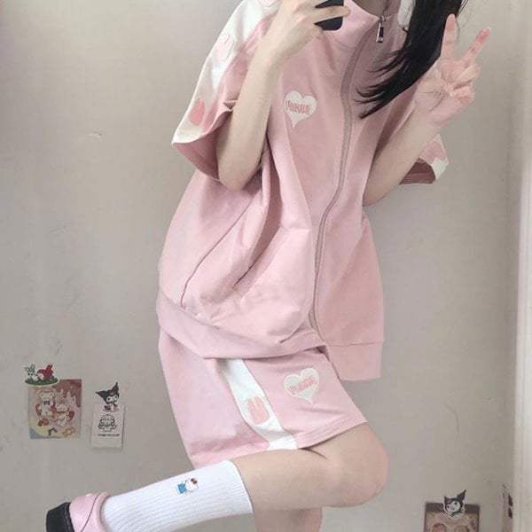 Qoo10] ジャージ レディース 上下セット 半袖