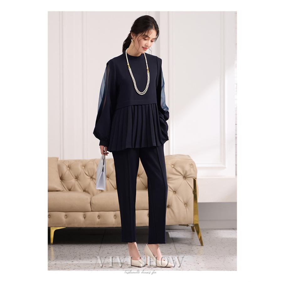 オケージョンセットアップ 結婚式 パーティー 大きいサイズ 入学式 卒業式 パンツ シースルー袖 20代 30代 40代 オケージョンセットアップ 結婚式 パーティー 大きいサイズ 入学式 卒業式 パンツ シースルー袖 20代 30代 40代