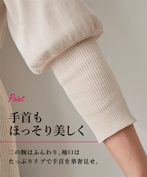 Qoo10] ニッセン ニット 衿アンティーク調レース7分袖ニッ