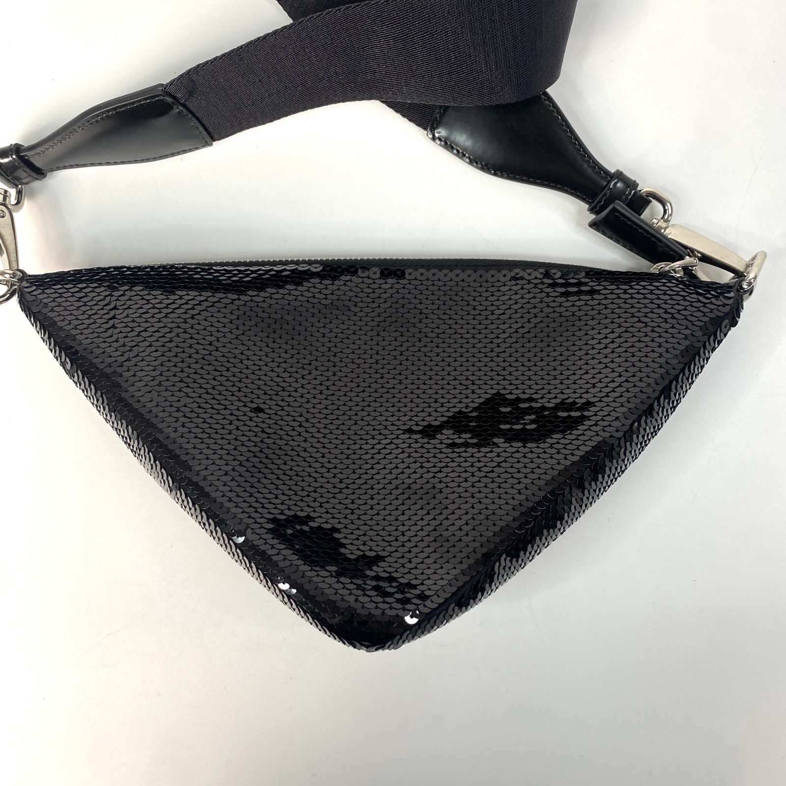 新品 プラダ PRADA レディース スパンコール トライアングル ショルダーバッグ 1BM190 斜めがけ クロスボディ