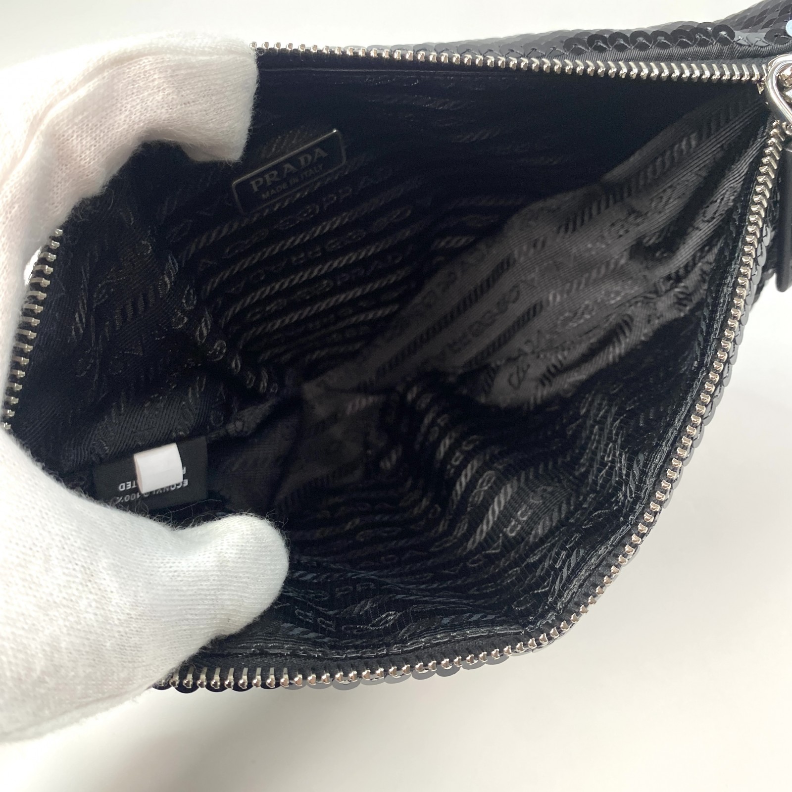 新品 プラダ PRADA レディース スパンコール トライアングル ショルダーバッグ 1BM190 斜めがけ クロスボディ