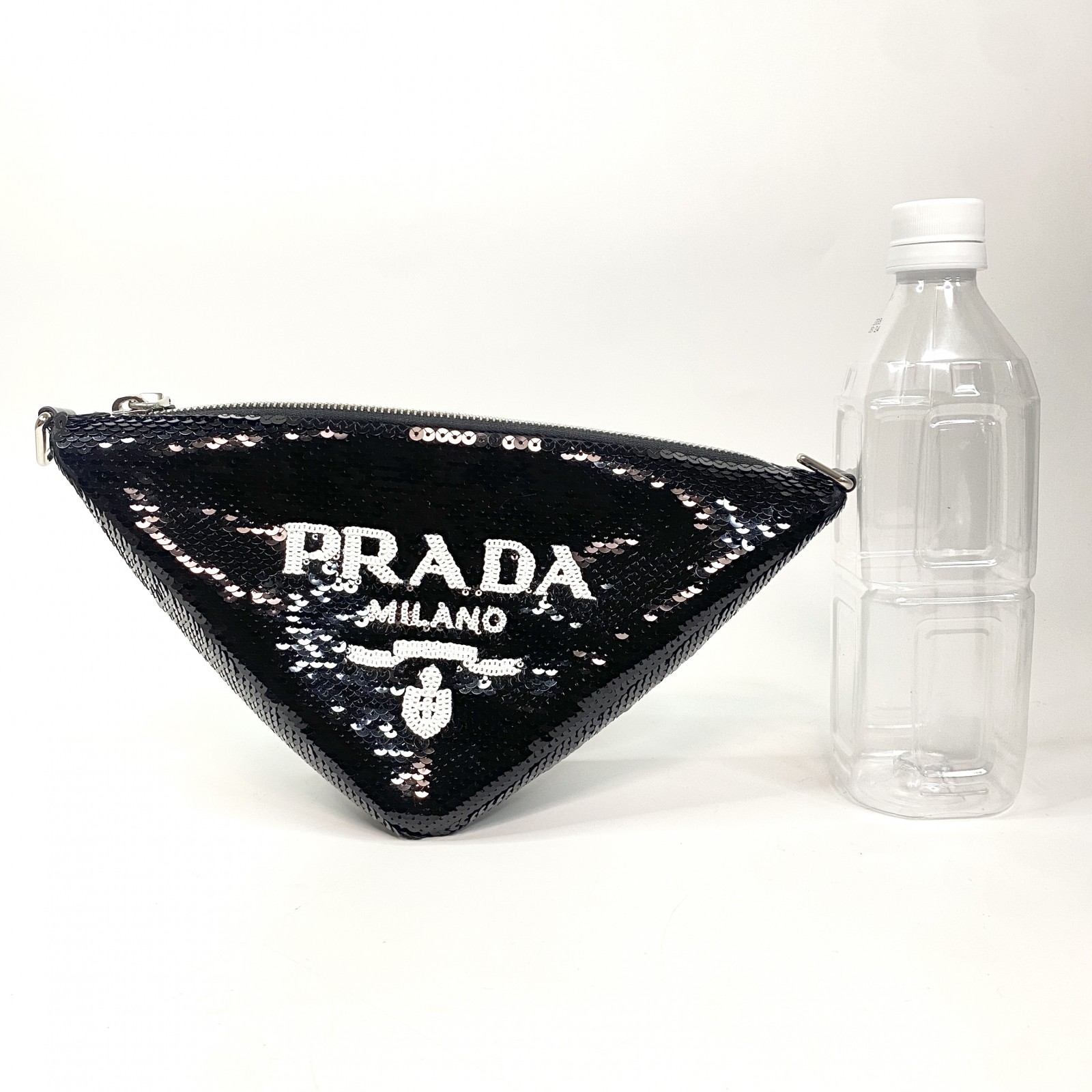 新品 プラダ PRADA レディース スパンコール トライアングル ショルダーバッグ 1BM190 斜めがけ クロスボディ